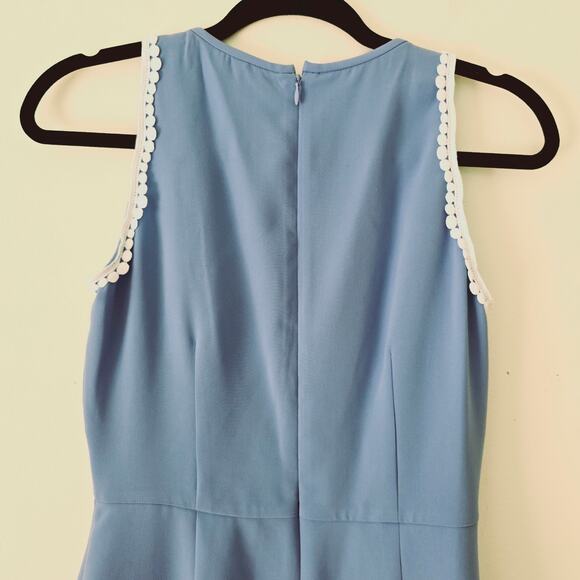 New Shoshanna Grove Blue Ruffle Dress Sleeveless Mini Women's Size 4 - Picture 8 of 12